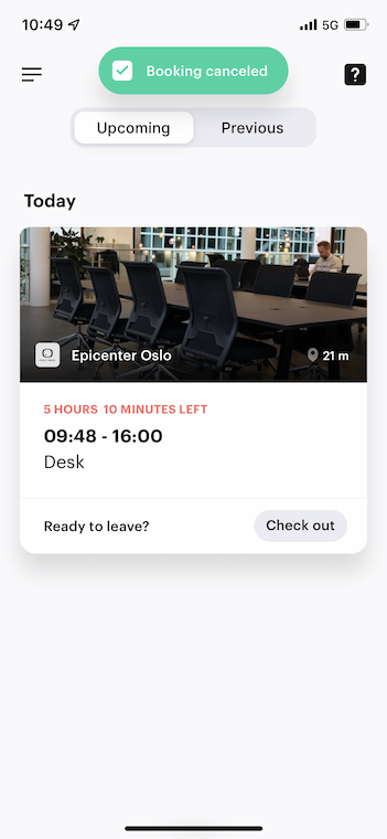 Booking check-in flow screens